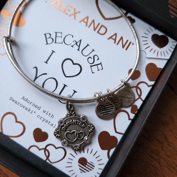 Alex and Ani Jewelry - DISCONTINUED Alex and Ani Daughter Charm Bangle with Swarovski Elements